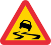 A10 , Varning för slirig vägbana